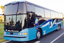 White VanHool  57 passenger charter bus