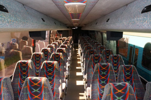 Van Hool Burgandy Motorcoach Bus